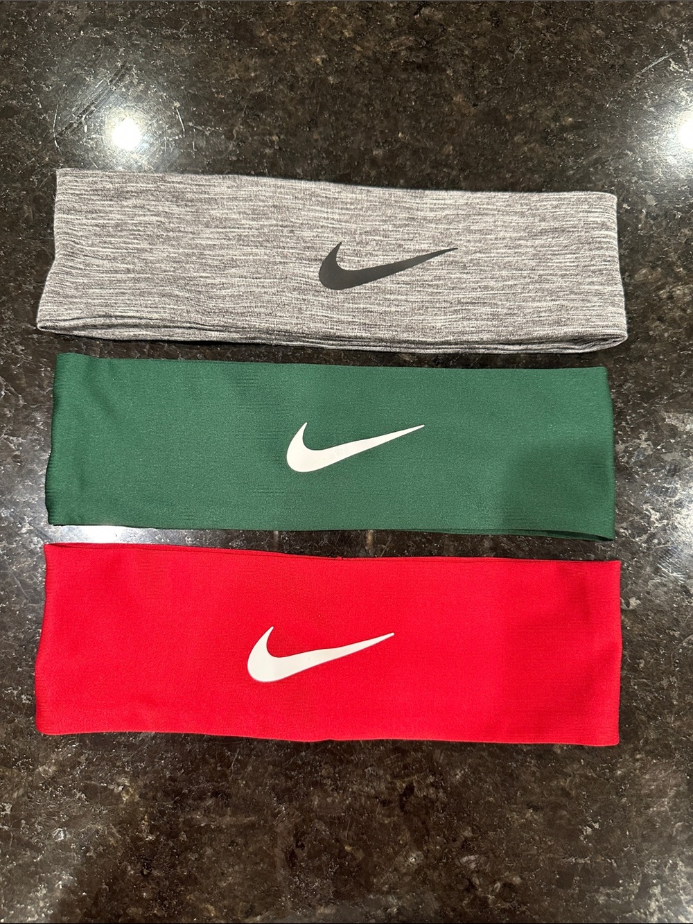 Nike Stretch Headband Set - Gray, Green, Red